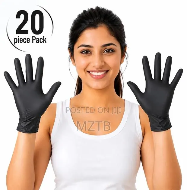Nitrile Disposable Black Gloves Powder-Free & Latex-Free - 20pcs · Photo 1