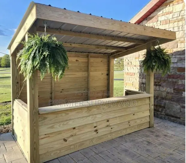 Outdoor Wooden Bar Pergola · Photo 1