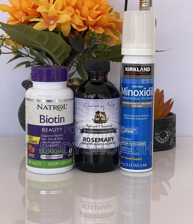Hairline Regrowth Set - Kirkland Minoxidil Foam + Biotin · Photo 1