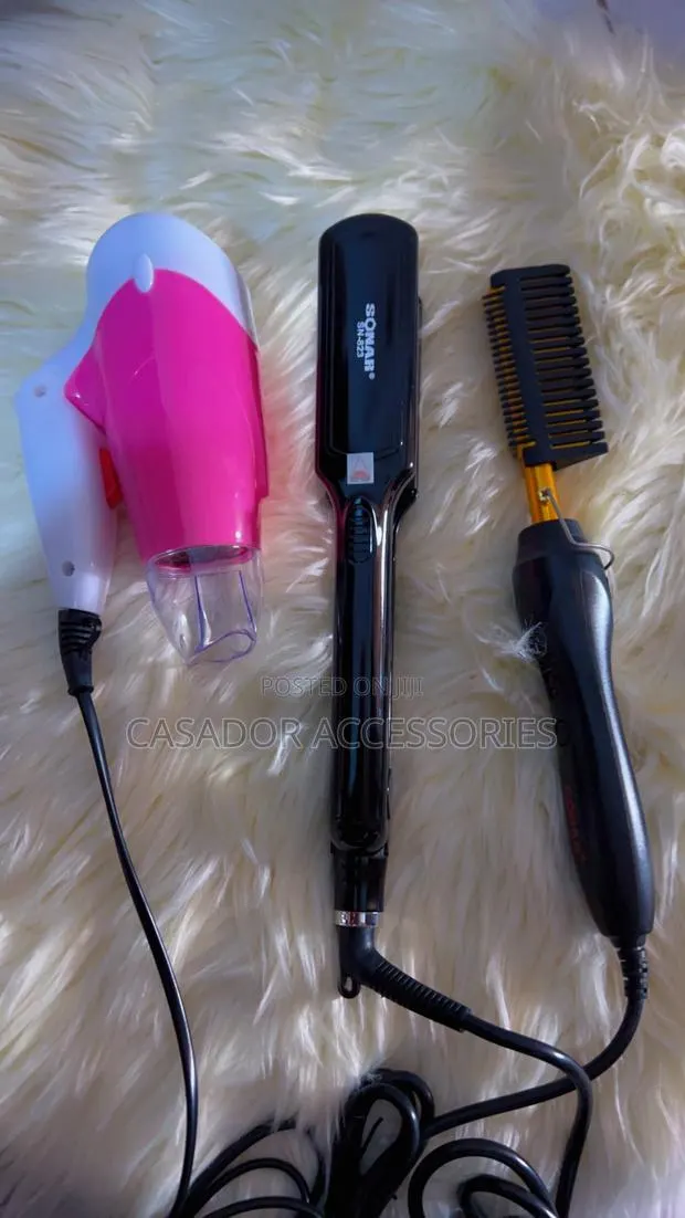 Professional Hot Comb ,Straightner and Medium Hair Dryer · Photo 1