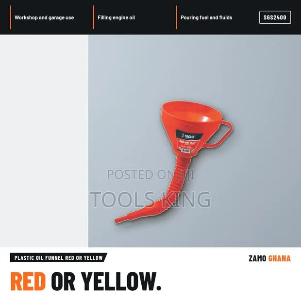 Plastic Oil Funnel Red or Yellow - SGS2400 · Photo 1