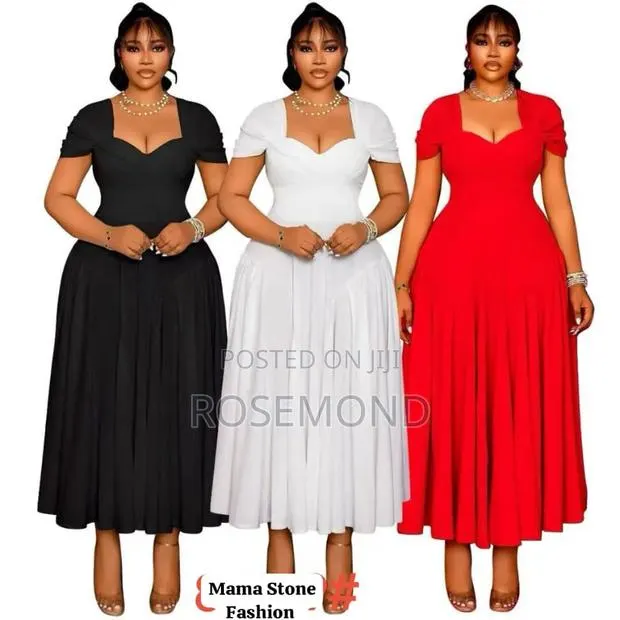 Women’s Elegant Pleated Midi Dress – Short Sleeve · Photo 1
