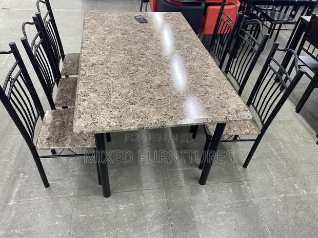 Wooden Dining Set With Metal Frame 6 Seater · Photo 1