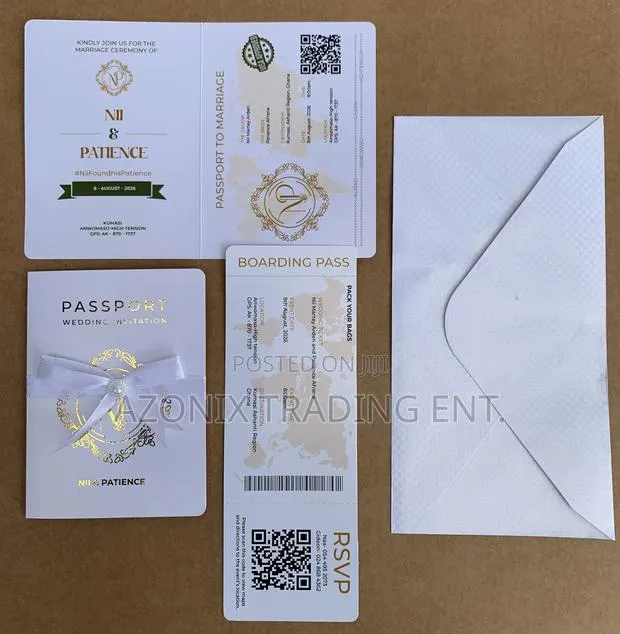 Passport Gold Wedding Invitation · Photo 1