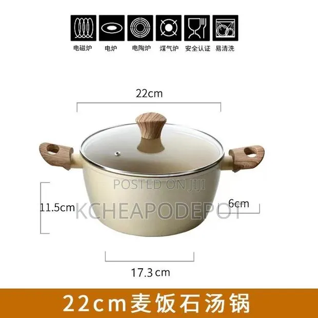 Premium Nonstick Granite Cooking Pot Set – Durable Stylish (3 Sizes) · Photo 1