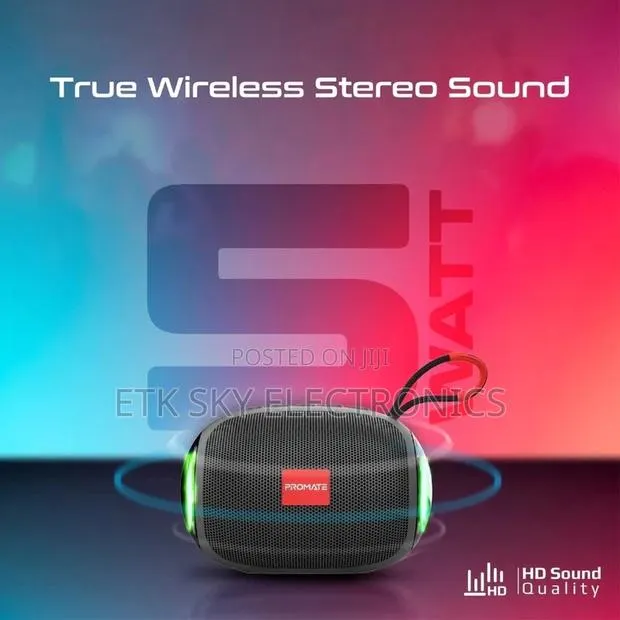 Promate 5w High Definition Bluetooth 5.3 Speaker With RGB Light, Tf · Photo 1