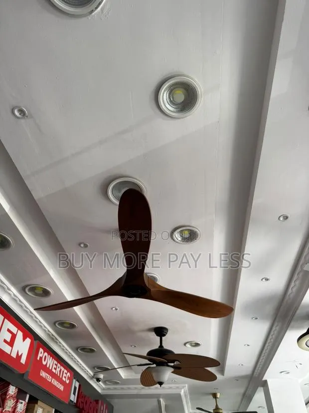 Modern, Propeller-Style Wood Ceiling Fan Without Built-in Lighting · Photo 1