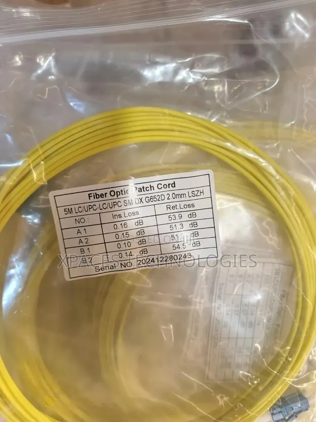 5M LC/UPC-LC/UPC Duplex Single-Mode Fiber Optic Patch · Photo 1