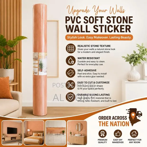 Self-adhesive Wall Sticker Roll - Peach - Waterproof Wallpaperbrand · Photo 1