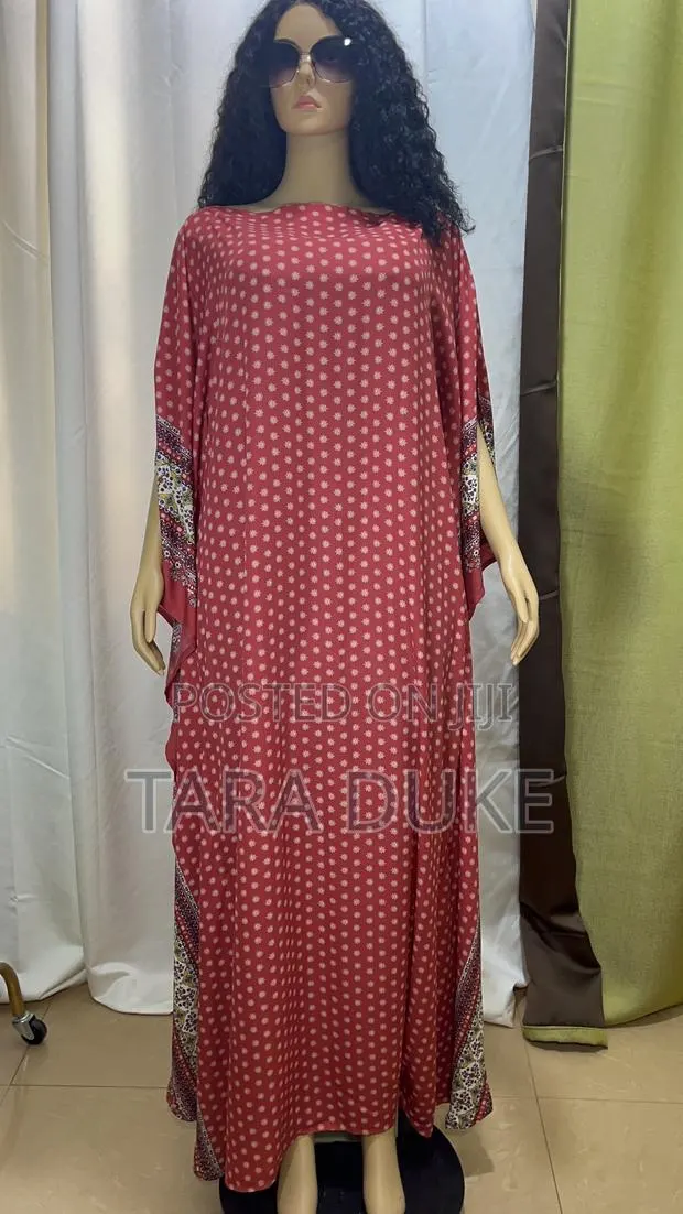 Red Polka Dot Border Print Kaftan · Photo 1