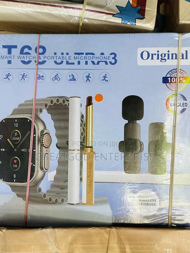 IT68 Ultra 3 Smart Watch and Portable Microphone Combo Set · Photo 1
