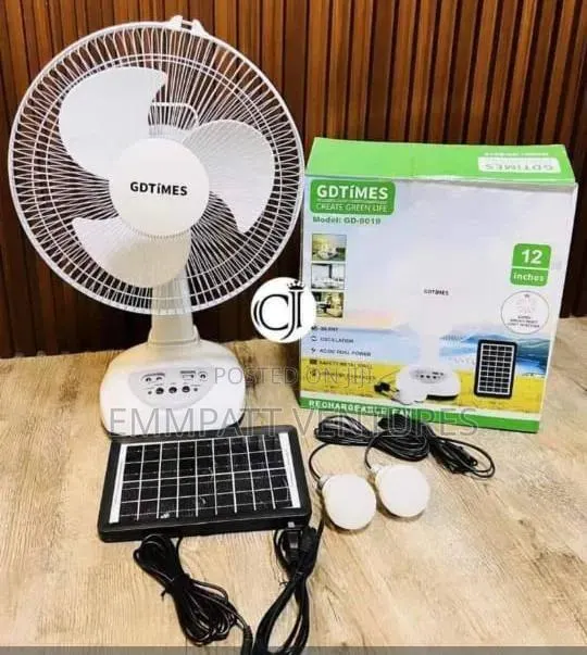 Gd Times 12" Table Top Rechargeable Fan · Photo 1