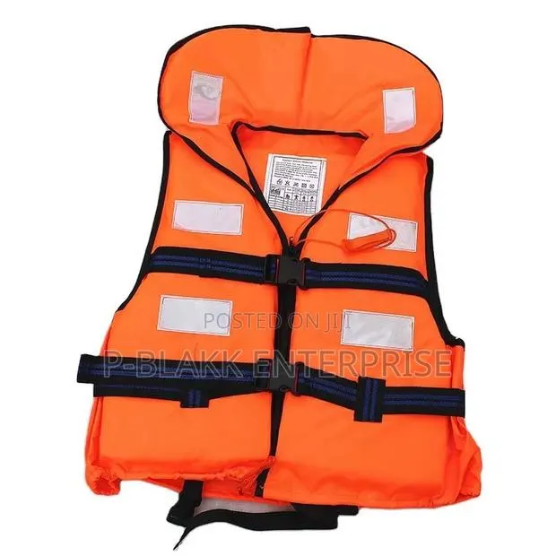 Universal Adult High-Visibility Orange Life Vest/ Jacket · Photo 1