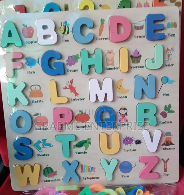 Kids Alphabet and Numbers Wooden Board · Photo 1