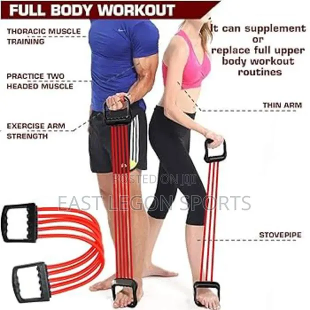 Resistance Tube Elastic Chest Expander Workout Gym Abs · Photo 1