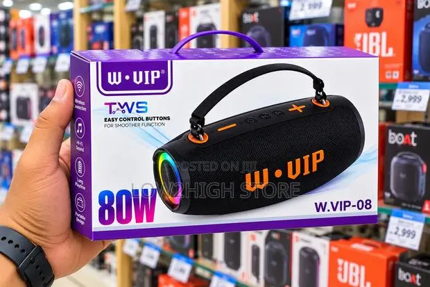 W.VIP-08 80W 360° Super Bass Bluetooth Speaker - Low2High · Photo 1