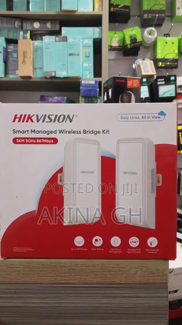 Hikvision Smart Managed Wireless Bridge Kit 5KM 5ghz/ DS-3WF02-5AC/D · Photo 1