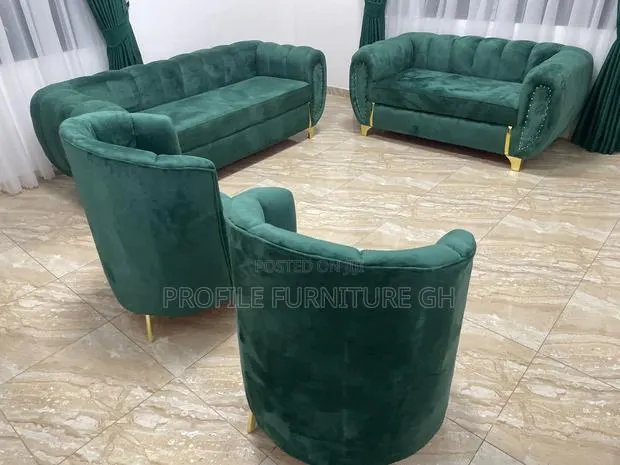 Green Fabric Set Sofa Very Neat And Soft// Durable And Luxurious · Photo 1