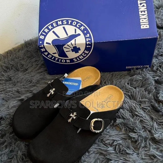 Chrome Hearts X Birkenstock Boston Clogs(Suede Black) · Photo 1