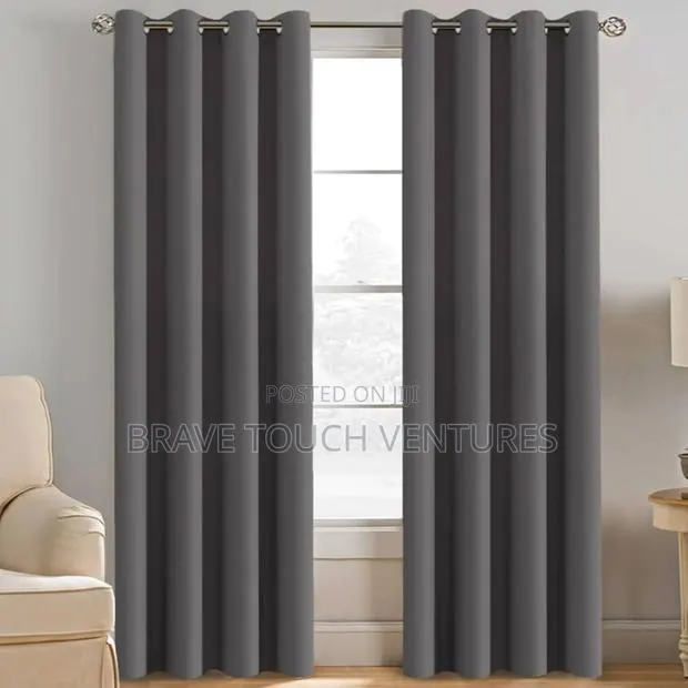 Blackout Curtains for Windows/Door -2 Piece Designed Silver Ash Colour · Photo 1