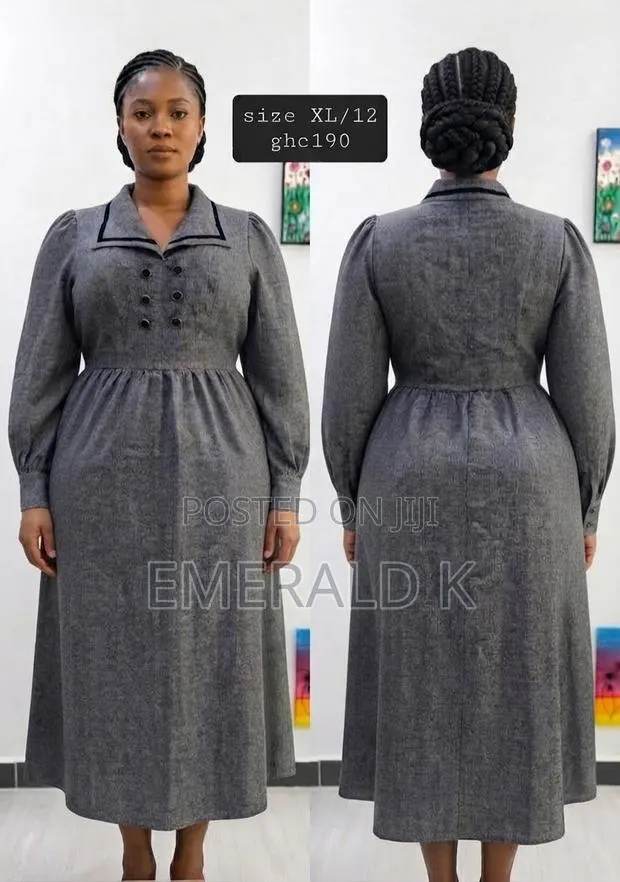 Classy Long Ash/Grey Dress · Photo 1