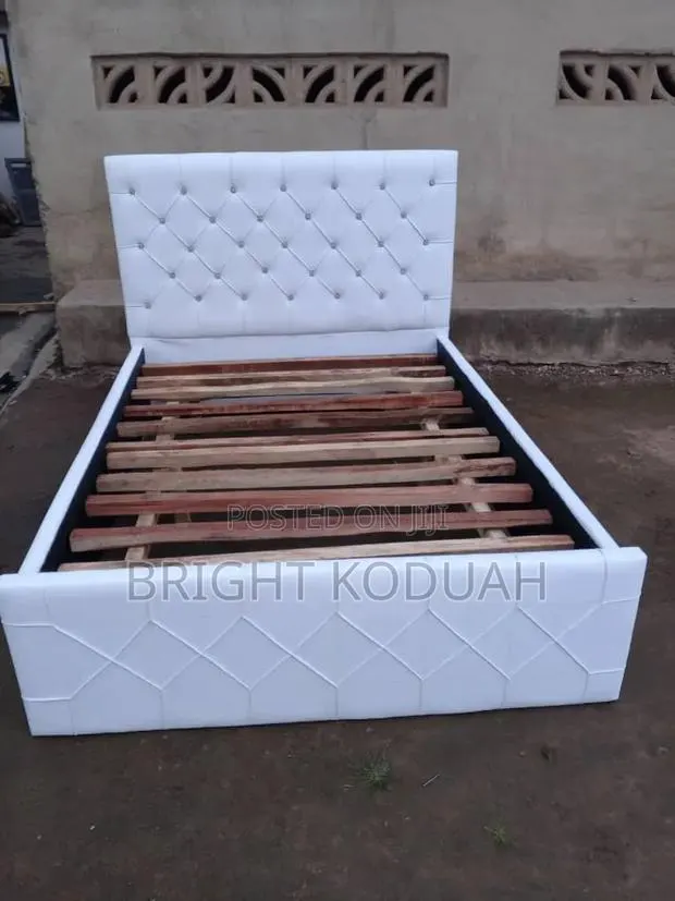 White Colored Double Bed Frame · Photo 1