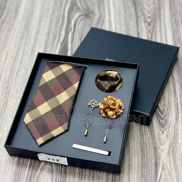 Men’S Necktie Set (Rose Pattern,Pocket Square,Lapel Pins Tie Clip ) · Photo 1