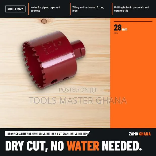 Drygres 28Mm Premium Drill Bit Dry Cut Diam. Drill Bit M1 - RUBI-06972 · Photo 1