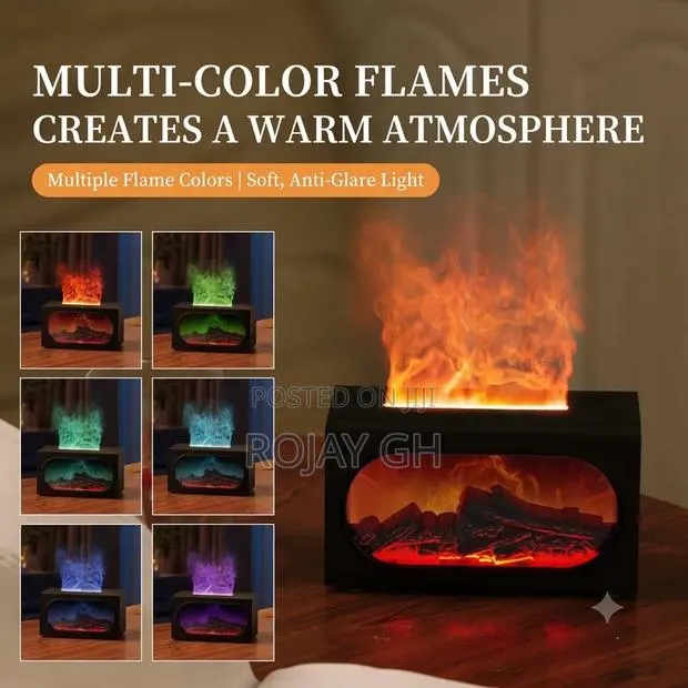 3-in-1 Flame Fireplace Humidifier Aroma Diffuser + FREE AROMA OIL · Photo 1