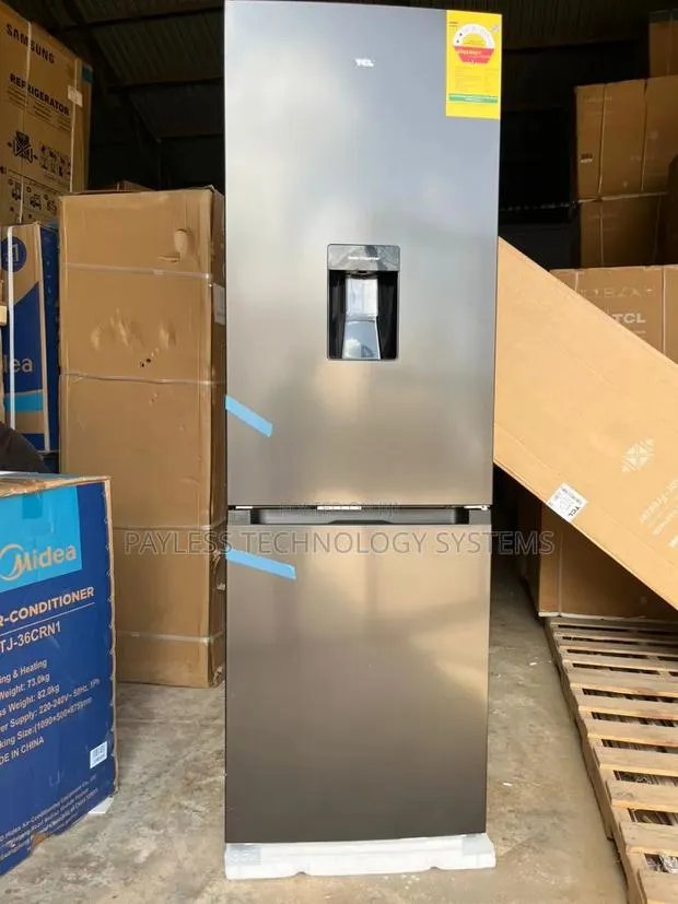 TCL 309ltrs Double Door Bottom Mount Fridge With Water Dispenser · Photo 1