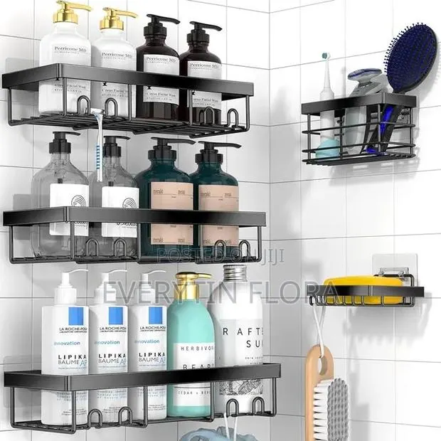 No‐Drill Bathroom Shower Caddy Set · Photo 1