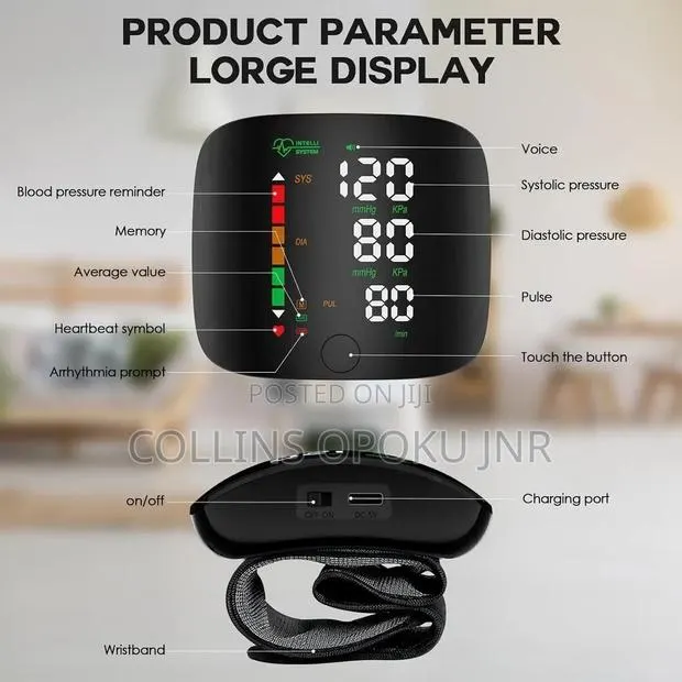 Rechargeable Digital Wrist Blood Pressure Monitor Voice Heart Rate · Photo 4