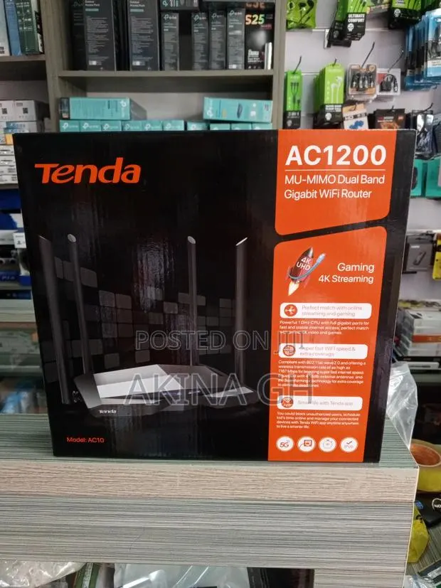 Tenda Ac1200 Mu-Mimo Dual Band Gigabit Wi-Fi Router Ac10 · Photo 1