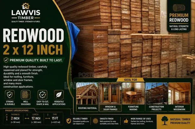 Redwood Timber 2” × 12” × 15’Strong, Durable Professionally Seasoned · Photo 1