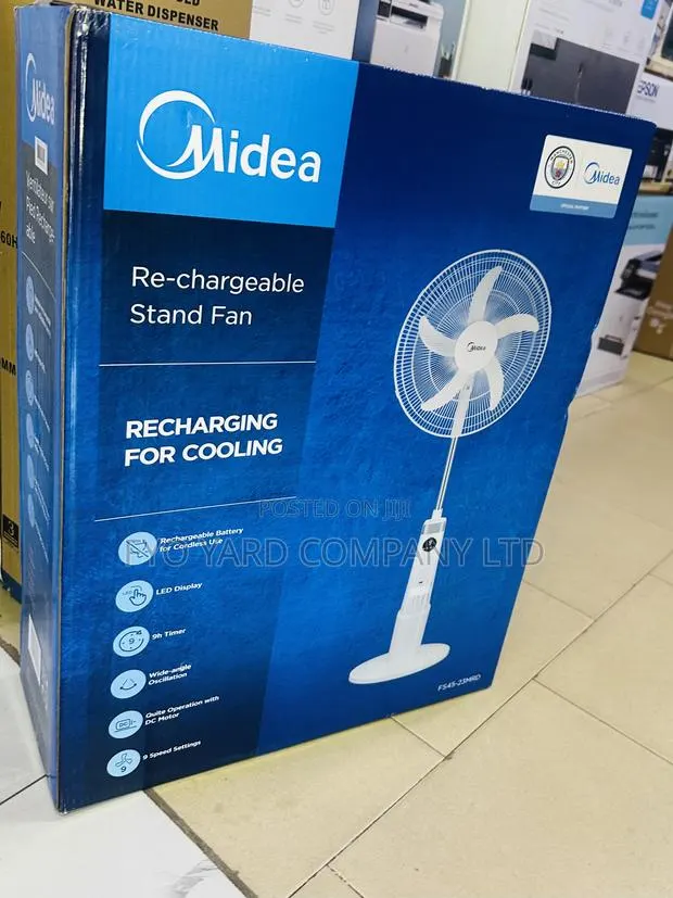 Charge and Use Midea Standing 18”” Fan · Photo 1