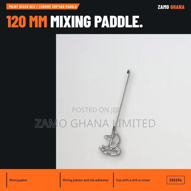 Paint Mixer Hex / Chrome 120*450 Paddle - SGS254 · Photo 1