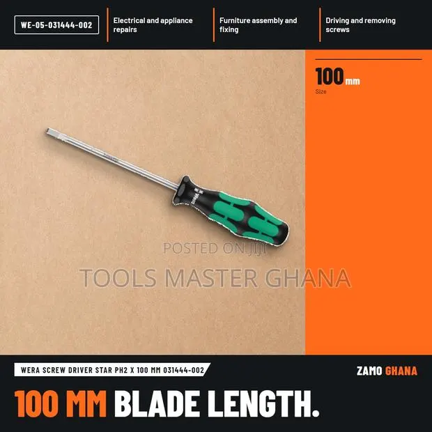 Wera Screw Driver Star Ph2 X 100 Mm 031444-002 - WE-05-031444-002 · Photo 1