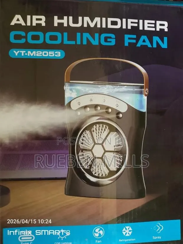 Desktop Rechargeable Spray Mist Humidifier Cooling Fan · Photo 1