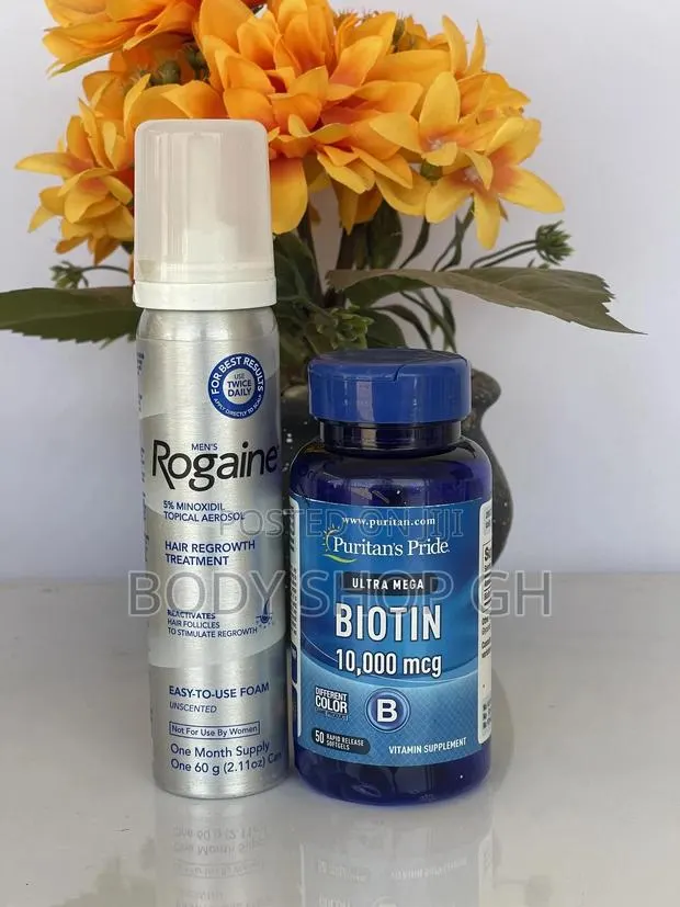 Rogaine + Biotin for Hairloss, Receding Hairline and Baldnes · Photo 1