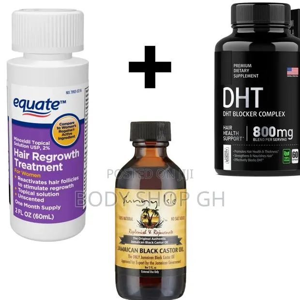 Women Hairloss Treatment Pack - Minoxidil + Castir Oil + DHT · Photo 1