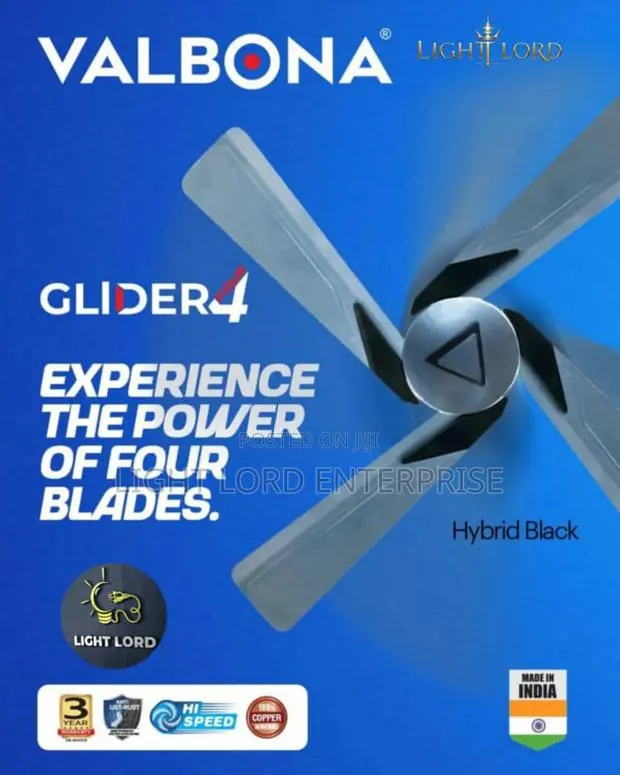 Glider4 Blade Gray Ceiling Fan · Photo 1