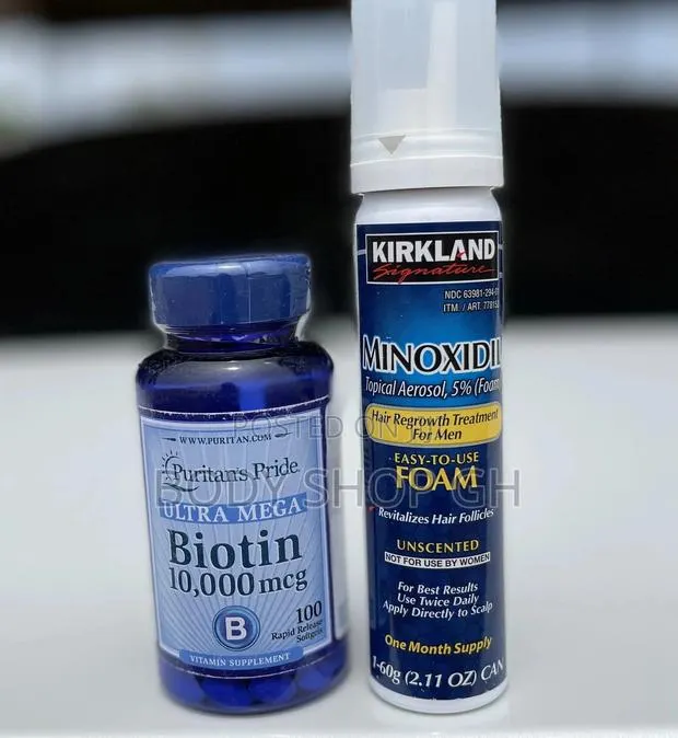 Beard Growth Combo Pack (Kirkland Foam + Ultra Mega Biotin) · Photo 1