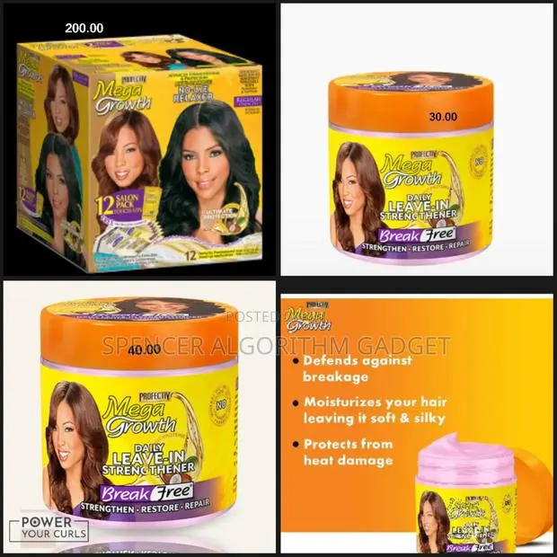 Mega Growth Hair Relaxer 12packs/Daily Leave In Strengthener 500g/250g · Photo 1