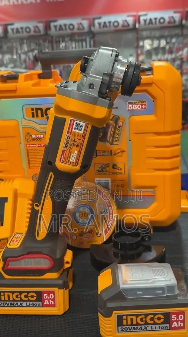 1200W Cordless Angle Grinder +2x5.0 Batteries,10PCs Disc- CAGLI · Photo 1