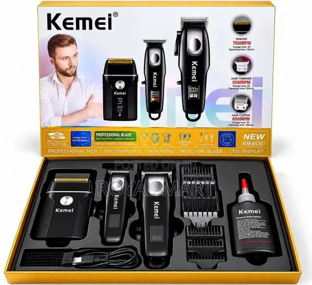 Kemei 3-in-1 Rechargeable Grooming Kits · Photo 1