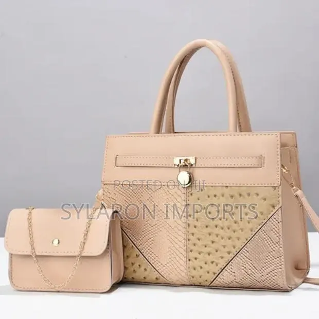Women’S 2-in-1 Patchwork Tote Handbag Set - Khaki · Photo 1