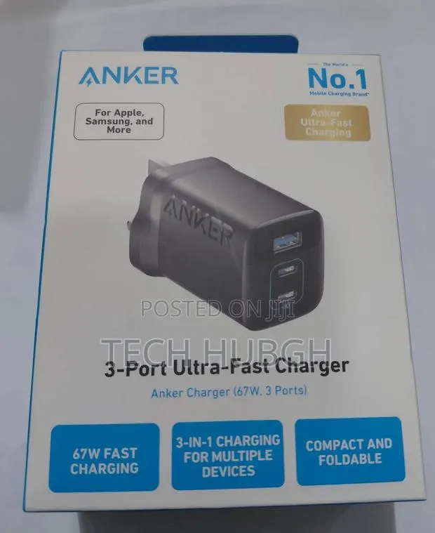Anker 3-in-1 Ultra Fast Charger 67w, 3 Ports · Photo 1