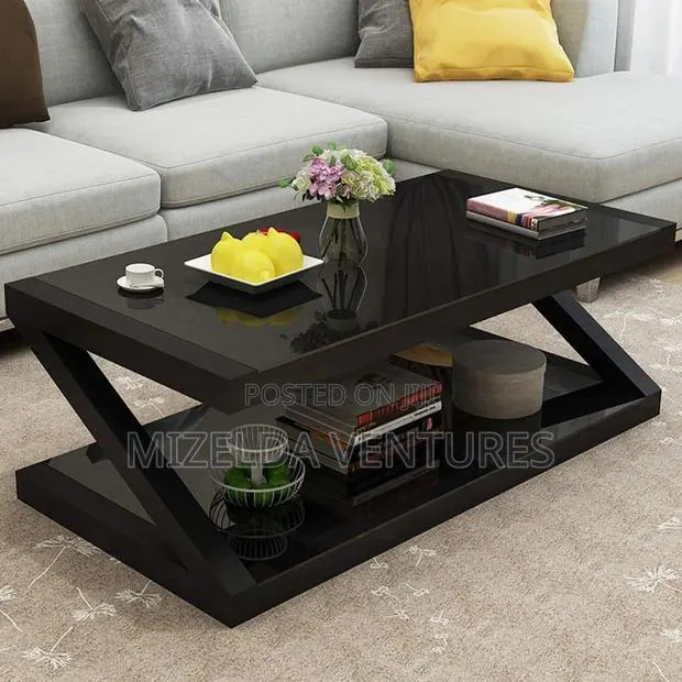 Modern Black Wooden Coffee Table · Photo 1