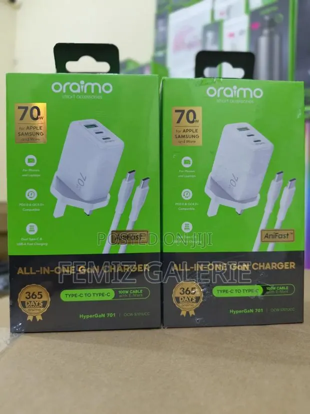 Oraimo HyperGaN 70W GaN Fast Charger With 3 Ports · Photo 1
