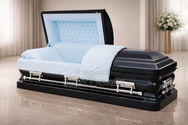 The Nature Spruce Blue Premium Hardwood Casket · Photo 1